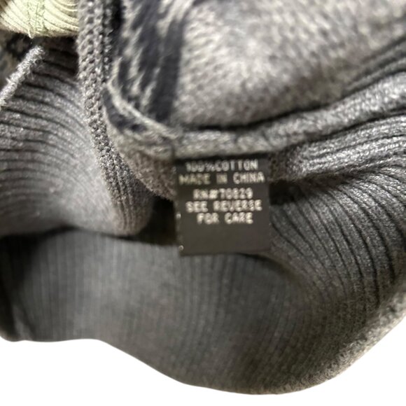 Carbon Gray Black Pattern 1/4 button Long Sleeve Knit Sweater Size S - Picture 5 of 5